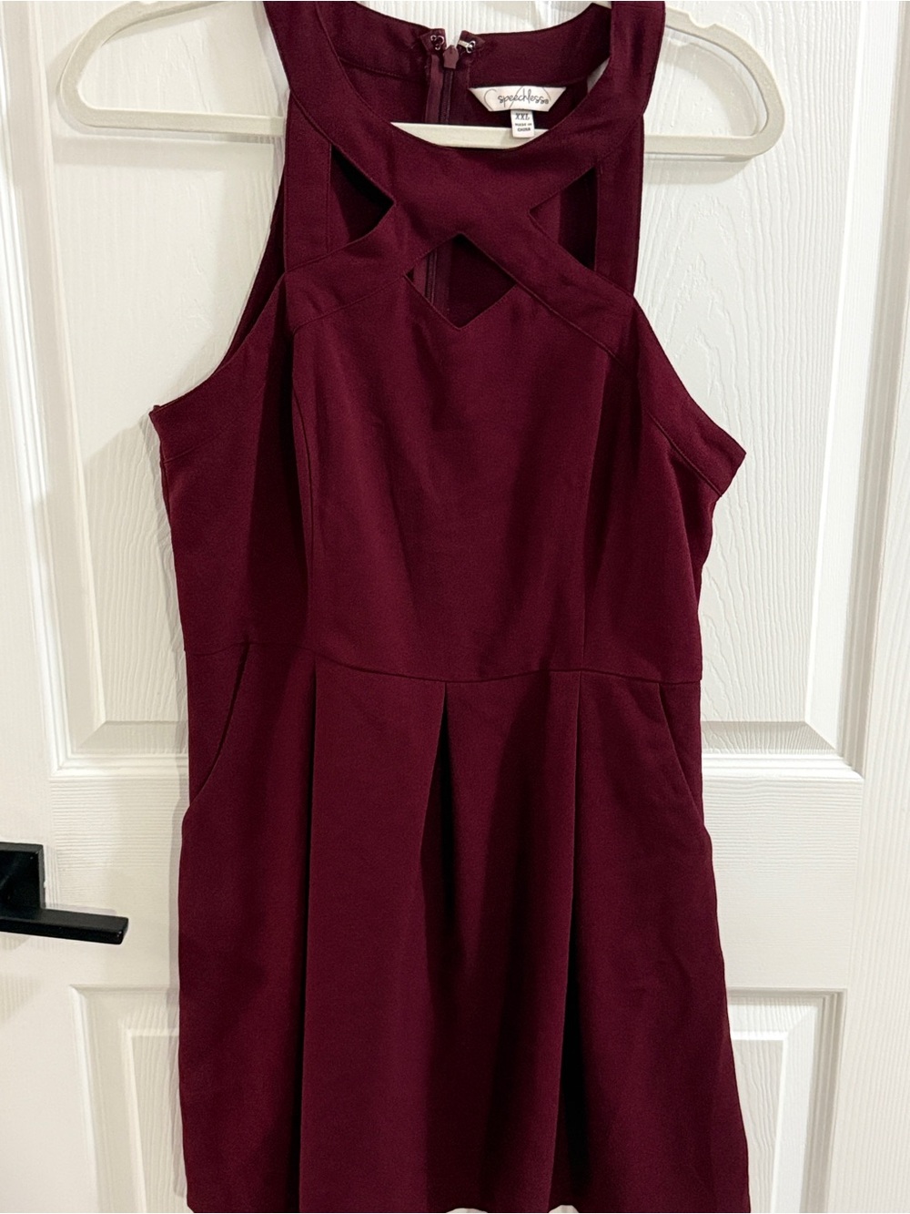 Speechless Dress XXL Burgundy Cutout Halter Neck Party Cocktail Sleeveless